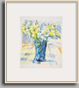 SNAPDRAGONS IN BLUE GLASS 2007 acrylic/paper 11" x 12"